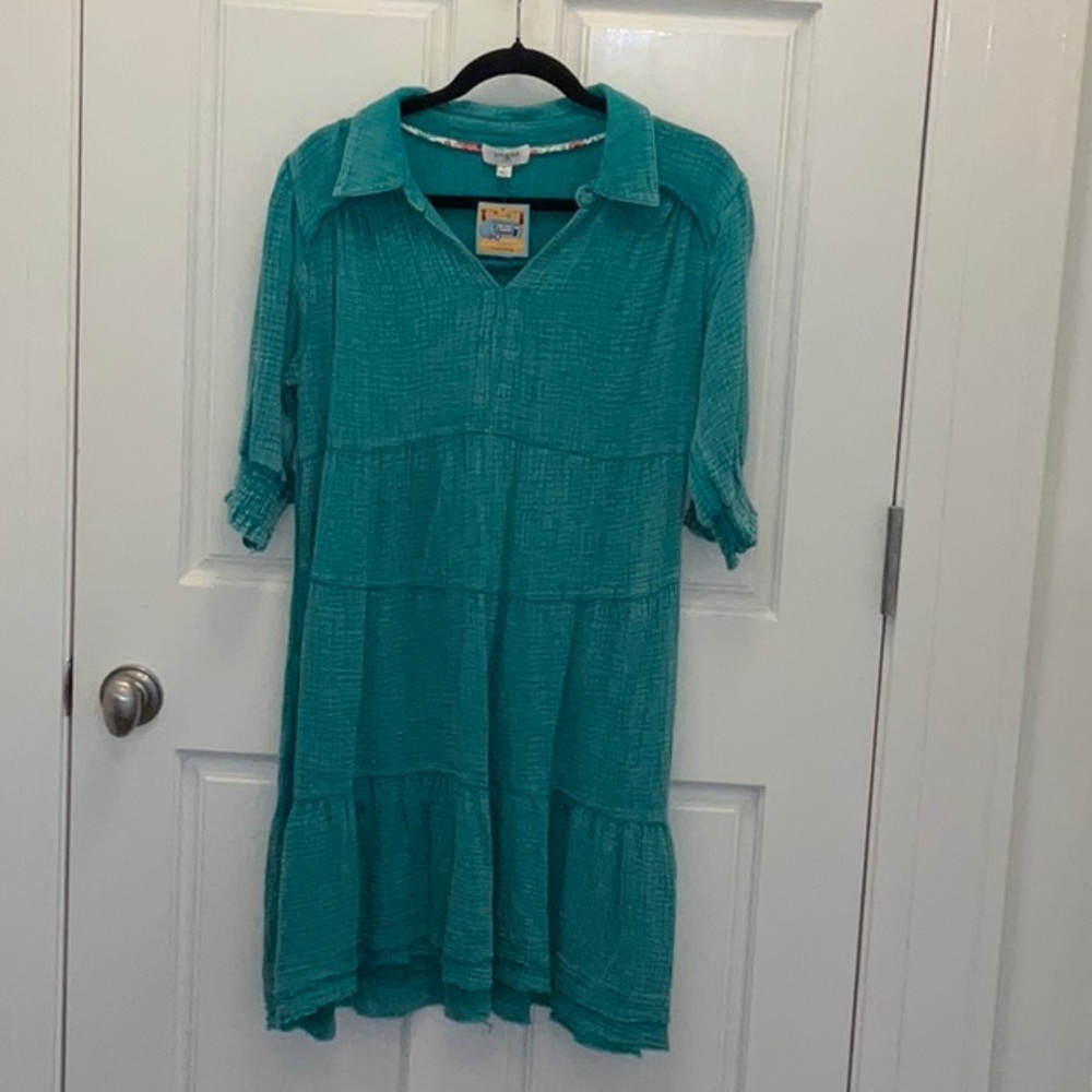 Umgee Teal Tunic Dress.